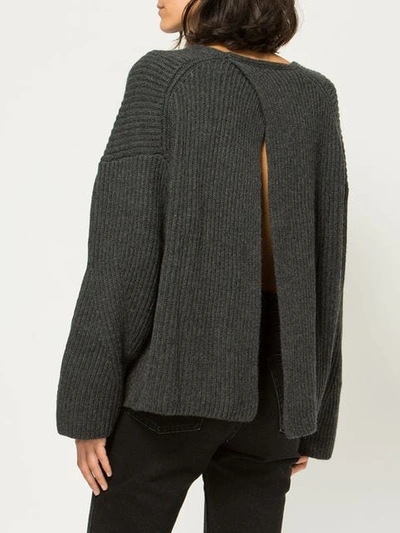 Shop Le Kasha Ribbed Knit Sweater - Grey