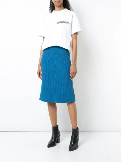Shop Calvin Klein 205w39nyc Ribbed Knitted Skirt - Blue