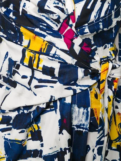Shop Samantha Sung Abstract Print Shirt Dress - Blue