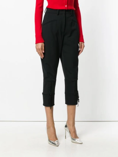 Shop Dolce & Gabbana Cropped Tailored Trousers - Black