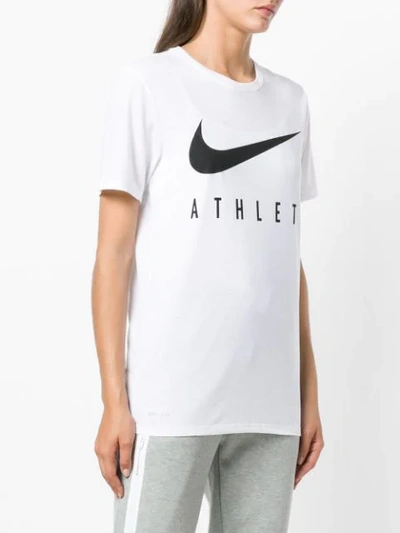 Shop Nike Front Logo Printed T-shirt - White