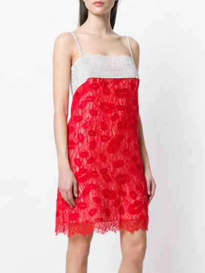 Shop Nina Ricci Crystal Lace Slip Dress - Red