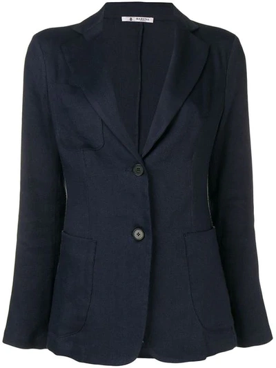 Shop Barena Venezia Buttoned Blazer Jacket In Blue