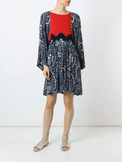 Shop Chloé Floral Print Dress In Blue