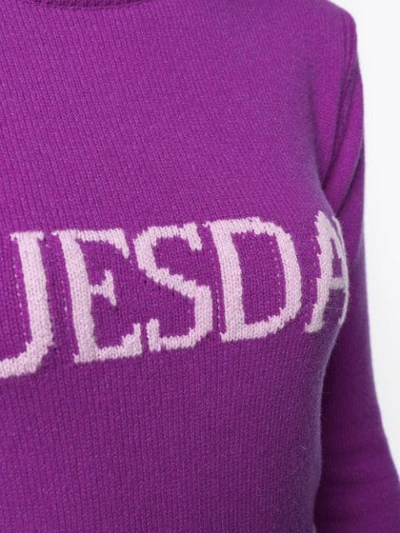 Shop Alberta Ferretti Tuesday Intarsia Jumper In Purple
