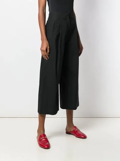 Shop Etro Cropped Palazzo Pants In Black