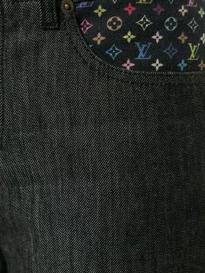 Pre-owned Louis Vuitton Monogram Print Cropped Jeans In Blue