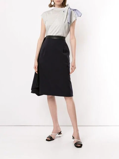 Shop Y/project Leather Trim Skirt In Blue