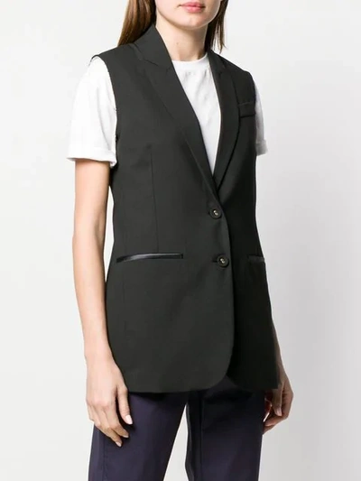 Shop Semicouture Sleeveless Classic Blazer In Black