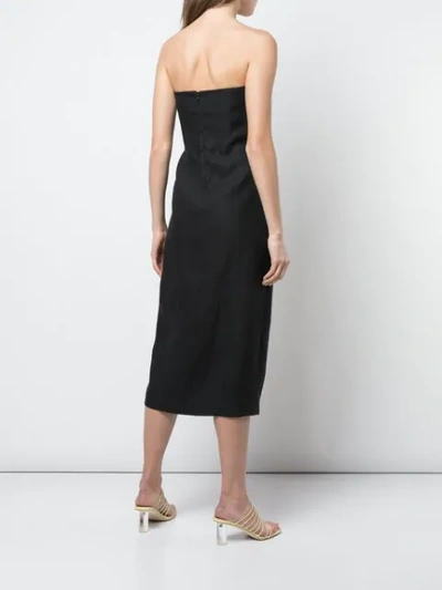 Shop Mara Hoffman Strapless Midi Dress In Black