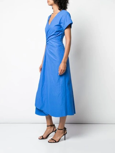 A.L.C. 短袖伞形中长连衣裙 - 蓝色