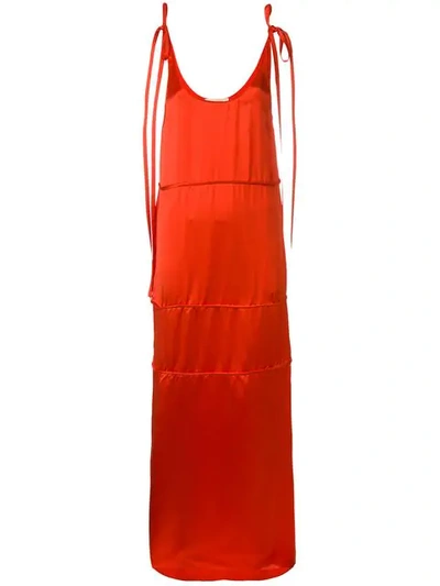 Shop Ports 1961 Tie Strap Maxi Shift Dress In Red