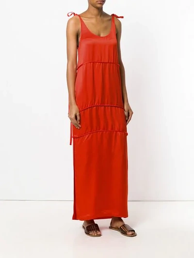 Shop Ports 1961 Tie Strap Maxi Shift Dress In Red