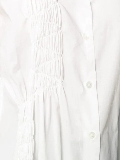 Shop Ann Demeulemeester Long Shirt With Side-ruches In White