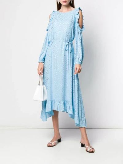 Shop Essentiel Antwerp Cut-out Asymmetric Dress - Blue