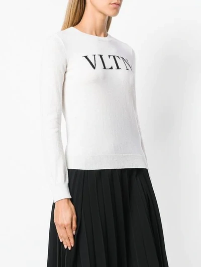 Shop Valentino Vltn Sweater In White