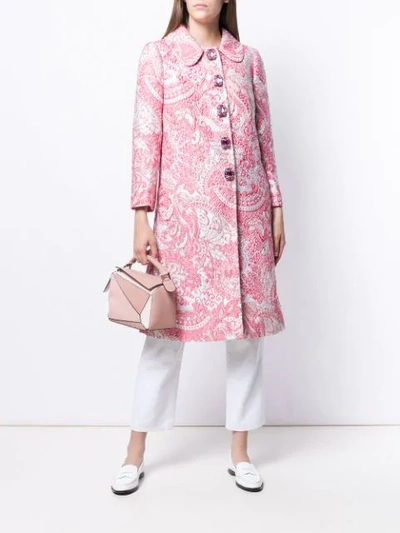 Shop Dolce & Gabbana Floral Embroidered Coat In White