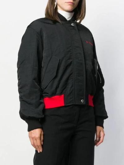 Shop Givenchy Zipped Bomber Jacket In Black