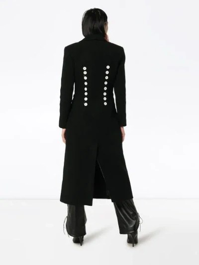 Shop Materiel Double-breasted Buttoned Long Coat In Black