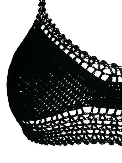 Shop Alanui Fringe Crochet Bikini In Black