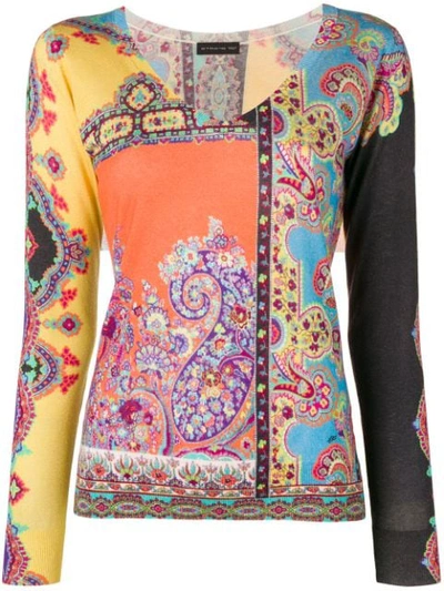 Shop Etro Paisley V-neck Sweater - Yellow