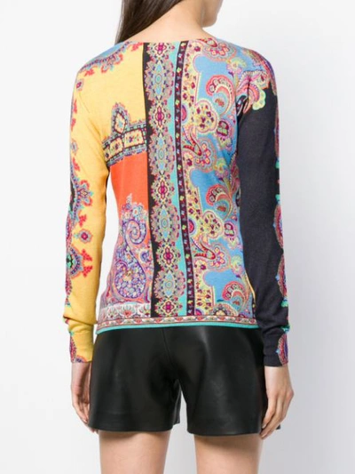 Shop Etro Paisley V-neck Sweater - Yellow