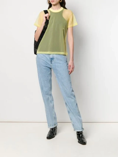 Shop Helmut Lang Sheer T In Yellow