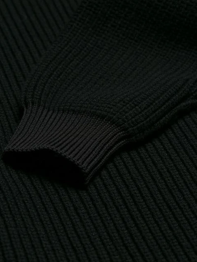 Shop Stella Mccartney Crossover Ribbed Cardigan In Black