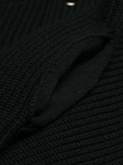 Shop Stella Mccartney Crossover Ribbed Cardigan In Black