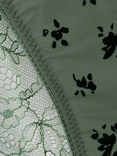 Love Stories Floral Lace Briefs - Green In Green