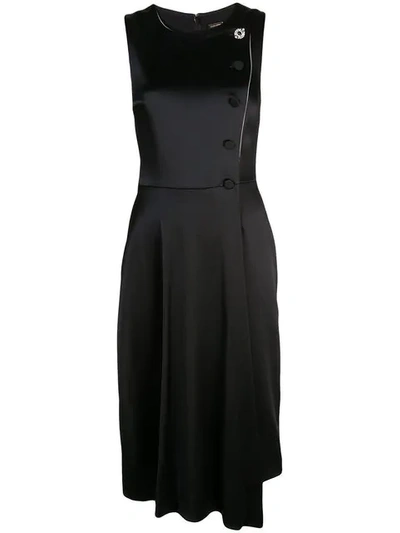 Shop Adam Lippes Asymmetric Sleeveless Dress In Black