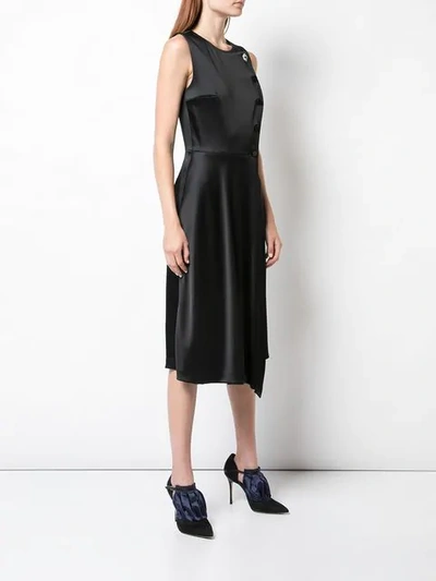 Shop Adam Lippes Asymmetric Sleeveless Dress In Black