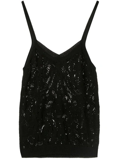 Shop Nina Ricci Knitted Vest Top In Black