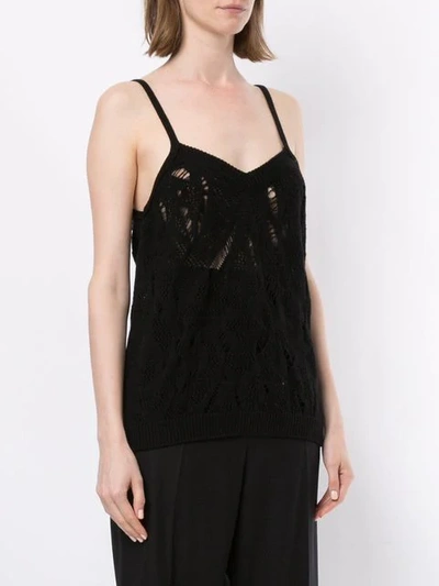 Shop Nina Ricci Knitted Vest Top In Black