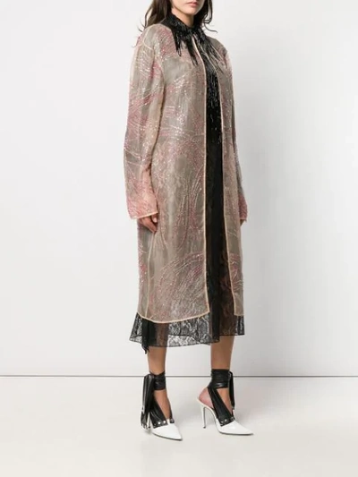 Shop Christopher Kane Sequin Embroidered Coat In Pink