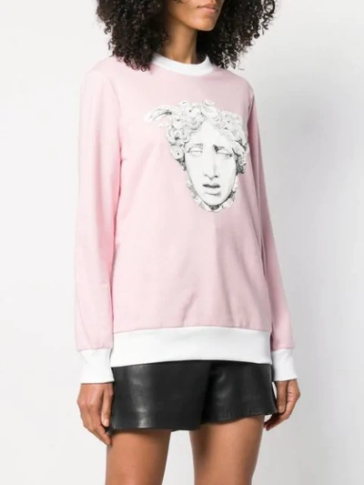 Shop Versace Medusa Print Sweatshirt In Pink