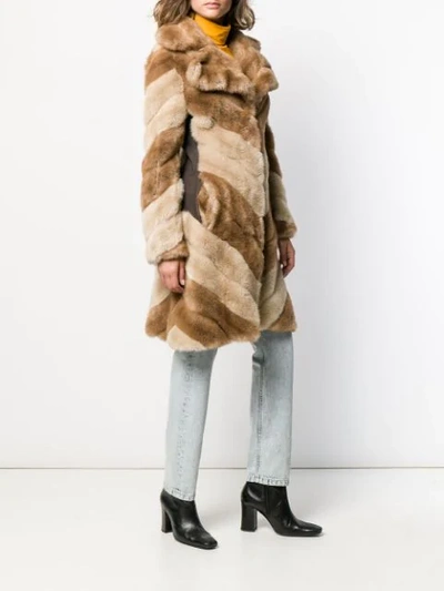 Pre-owned Dolce & Gabbana '1990s Faux Fur Coat In Neutrals