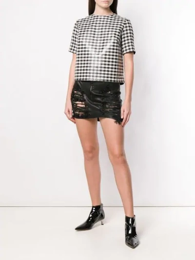 Shop Almaz Distressed Mini Skirt In Black