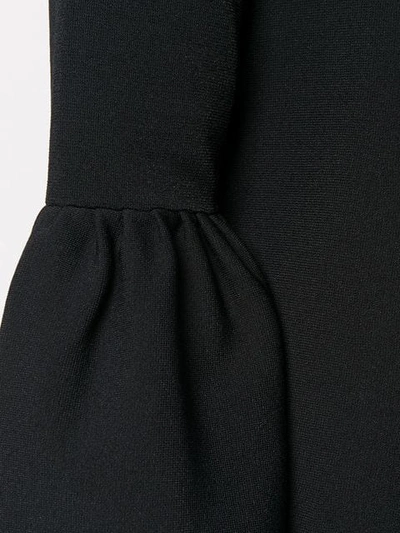 Shop Valentino Bell Sleeved Aline Dress In Black