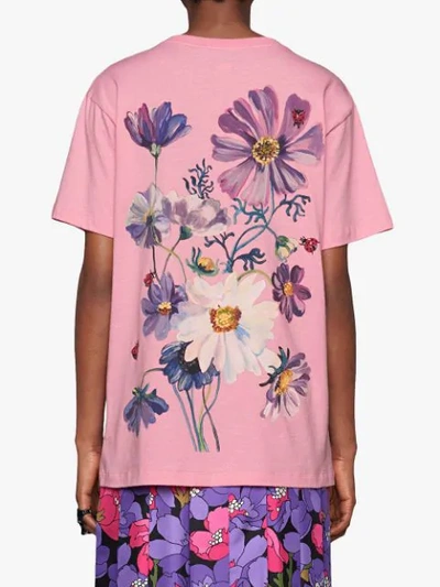 Shop Gucci Cotton T-shirt With Fawn In Pink