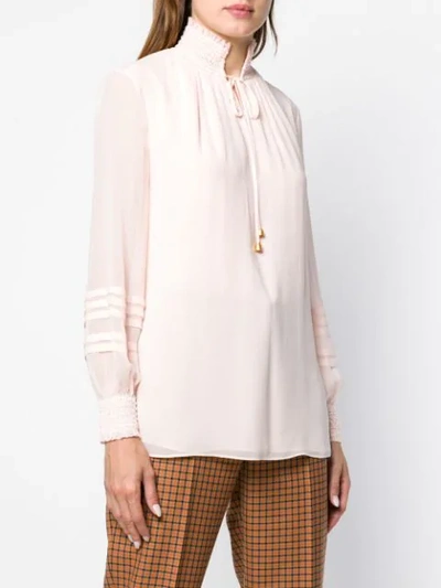 Shop Tory Burch Haley Smocked Blouse In Pink