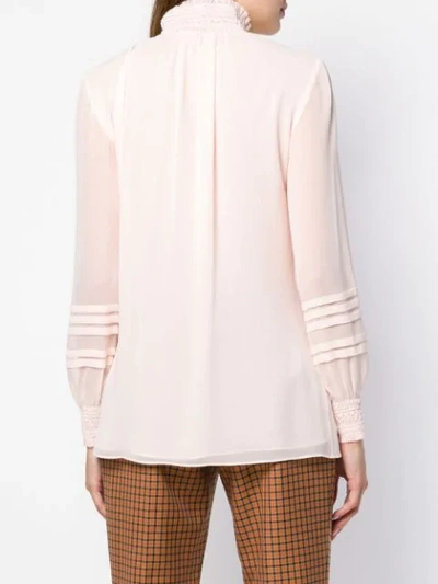 Shop Tory Burch Haley Smocked Blouse In Pink