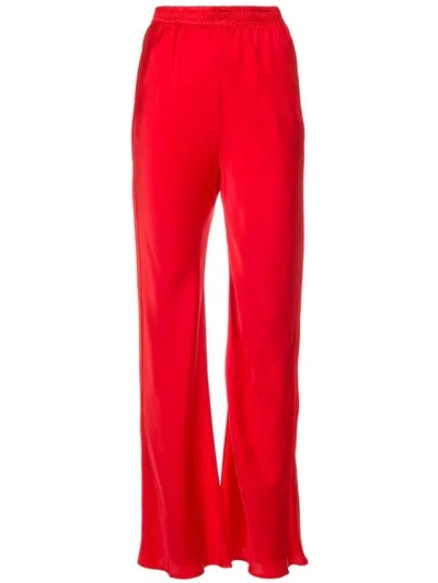 Shop Michael Lo Sordo Flared High Waisted Trousers In Red