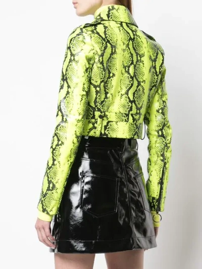 Off-white Python Biker Jacket In Green