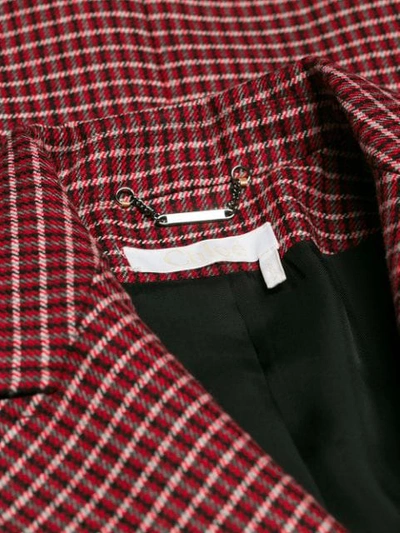 Shop Chloé Plaid Single-breasted Blazer In Red