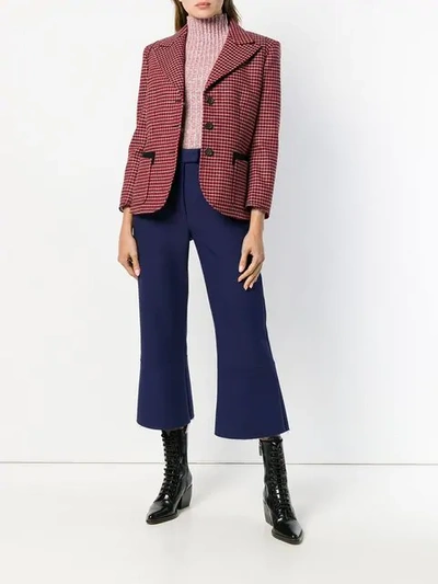 Shop Chloé Plaid Single-breasted Blazer In Red