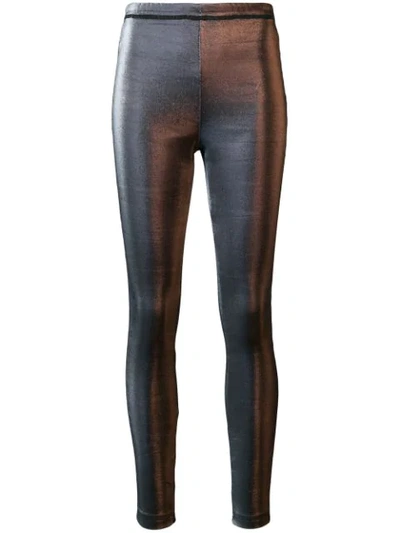 Pre-owned Jean Paul Gaultier Vintage 1993 Shine Effect Leggings In Blue
