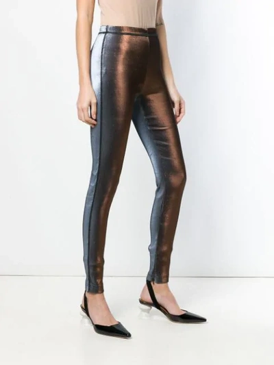 Pre-owned Jean Paul Gaultier Vintage 1993 Shine Effect Leggings In Blue