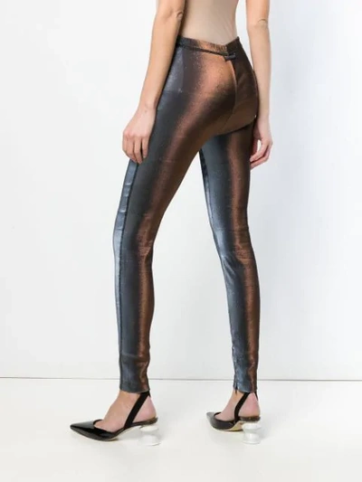 Pre-owned Jean Paul Gaultier Vintage 1993 Shine Effect Leggings In Blue