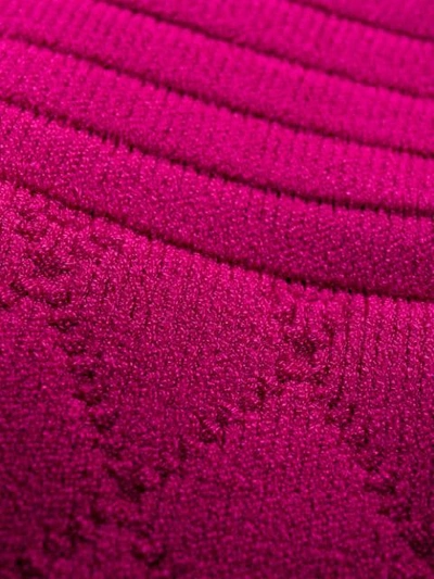 Shop Balmain Cinched Waist Pointelle-knit Dress In Pink